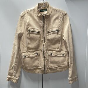 Ralph Lauren LRL Women’s Tan Safari Style Jean Jacket - Sz 6 (Medium)